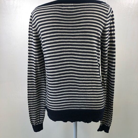 Rosne Netra Navy Ivory Stripped Sweater Size S - Picture 3 of 7